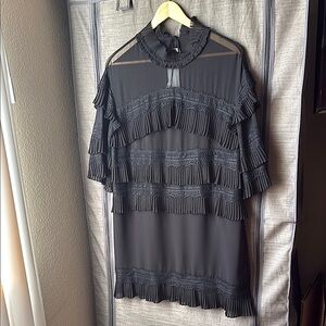 IRO Black Ruffled Women's Dress